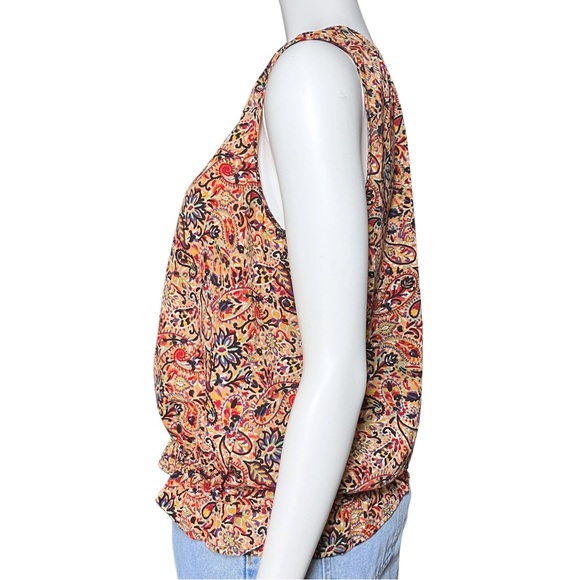 Evereve Multicolor Paisley Boho Sleeveless V Neck Top. Small. Floral Hippie EUC - Picture 3 of 8